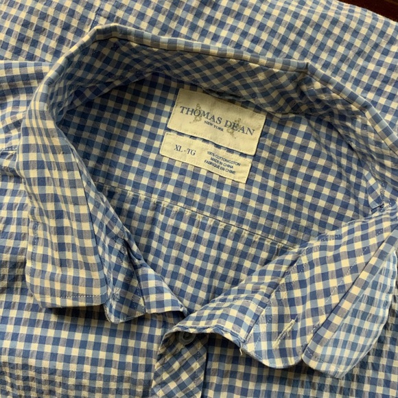 Thomas Dean New York Gingham Blue White #L1 - Picture 4 of 4